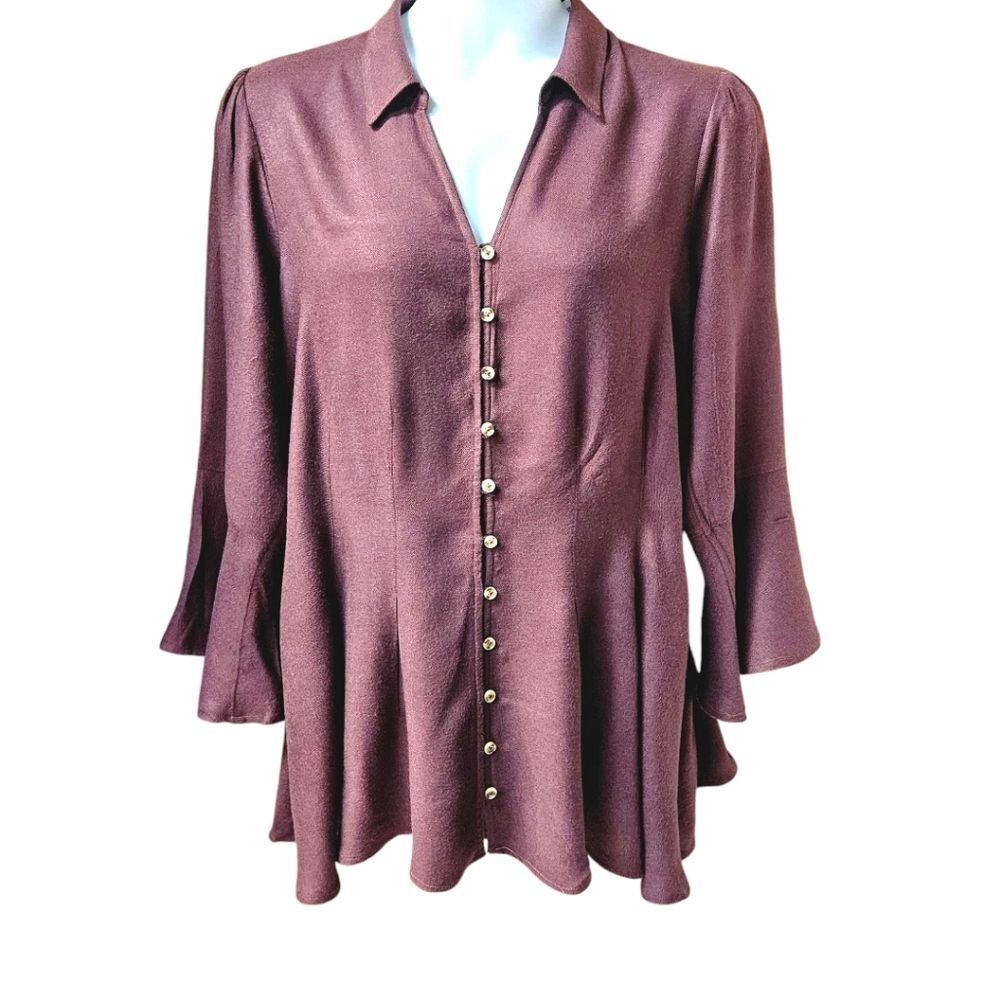 TORRID FIT & FLARE Brushed Rayon Tie-Up back detail Acrylic Top Size 1X
